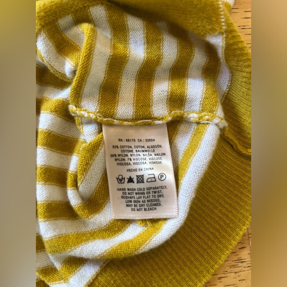 Charlie & Robin Anthropologie Women’s Sweater Yellow & White Stripped XS Boho - Picture 5 of 9